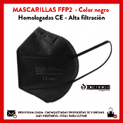 A1 Pack 1200 uds. Mascarillas NEGRAS protección FFP2 CE·  Seguridad Control de riesgo biológico COVID19