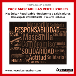 Pack 35 uds. Mascarillas higiénicas reutilizables lavables 25 ciclos 3 capas - Junior Juvenil 7 colores